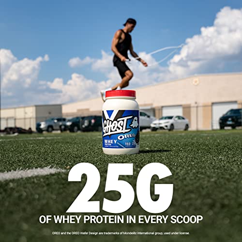 GHOST Whey Protein Powder, Oreo - 2LB Tub, 25G of Protein - Cookies & Cream Flavored - AB Mystery