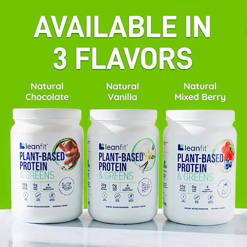 LeanFit Plant-Based Protein & Greens Natural Vanilla – 20g Plant Protein + 4 Leafy Greens - AB Mystery