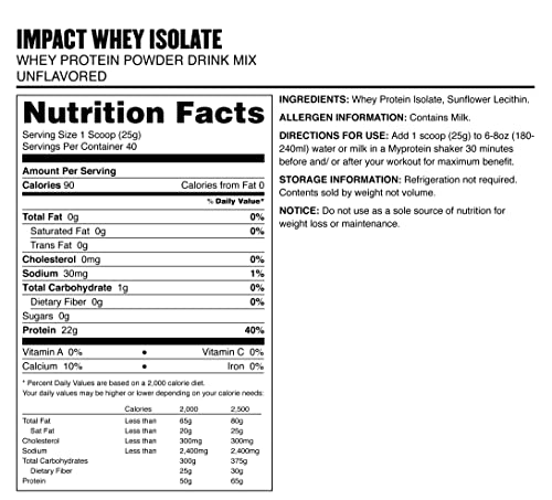 Myprotein Impact Whey Isolate Protein Powder, Gluten Free Protein Powder, Muscle Mass - AB Mystery