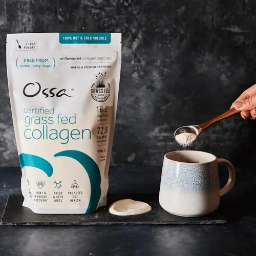 Ossa Certified Grassfed Collagen Peptides Powder-Supplement for Joint, Gut, Hair, Skin & Nails Ossa