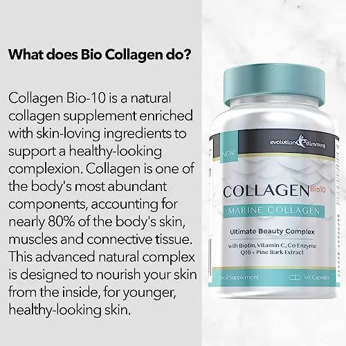 Collagen Bio-10 with Marine Collagen, Biotin & Co-Enzyme Q10 (60 Capsules) - AB Mystery