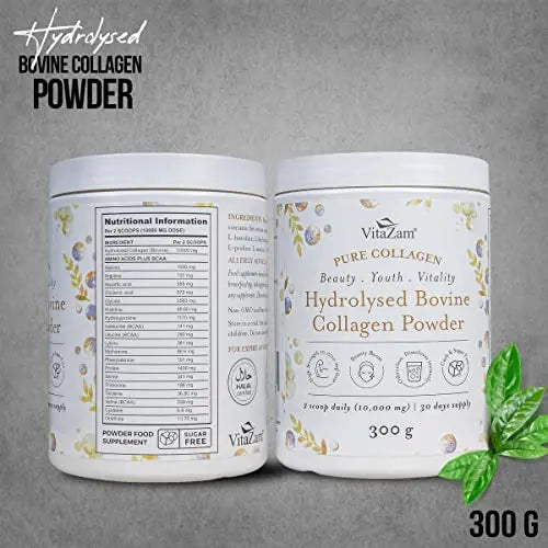 Vitazam Bovine Collagen Peptides - Hydrolyzed Type 1 & 3 Collagen Powder Protein Supplement for Healthy - AB Mystery