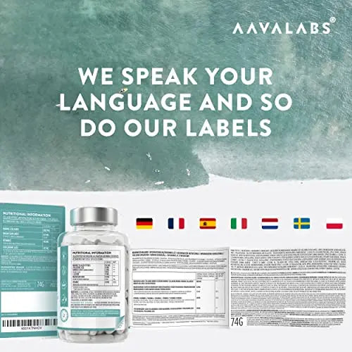 Marine Collagen Tablets for Women and Men with Hyaluronic Acid, Natural Vitamin C & Magnesium - with Pure Collagen peptides AAVALABS