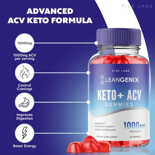 (3 Pack) Leangenix Keto ACV Gummies, Leangenix Keto + ACV for Advanced Weight Loss
