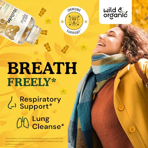 Wild & Organic Mullein Gummies - Daily Dietary Supplement for Respiratory, Digestive - AB Mystery