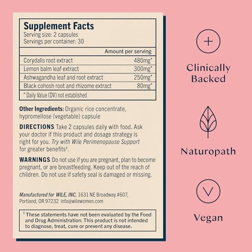 WILE Perimenopause Supplement for Women Stress Support, Ashwagandha Supplements - AB Mystery