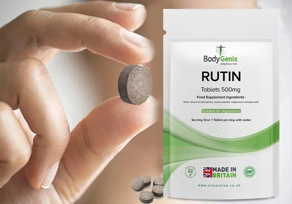 Bodygenix Rutin 500mg Tablets CAPILLARIES, VARICOSE Veins, Hemorrhoids Veg Friendly - UK Made (120) 4 Month Supply - AB Mystery