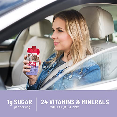 SlimFast Protein Shake with Caffeine, Caramel Macchiato- 20g Protein, Meal Replacement - AB Mystery