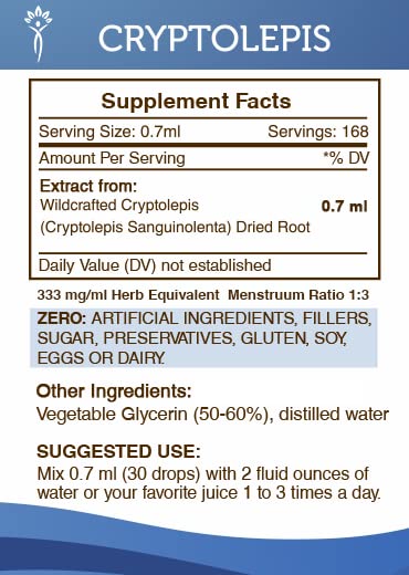 Secrets of the Tribe Cryptolepis Tincture Alcohol-Free Extract, High-Potency Herbal Drops - AB Mystery