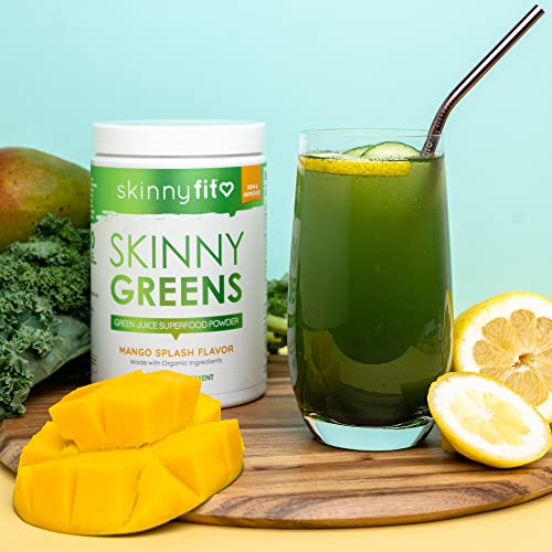 SkinnyFit Mango Splash Skinny Greens, Green Juice Superfood Powder, Natural Energy - AB Mystery