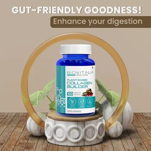 Biovitalia Plant Based Collagen Builder Capsule with Biotin & Vitamin C | Dietary Supplement for Men & Women BIOVITALIA ORGANICS
