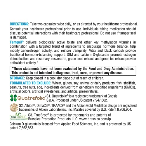 XYMOGEN Femquil - Supports Healthy Hormone Balance for Women with Folate, Calcium D-glucarate - AB Mystery