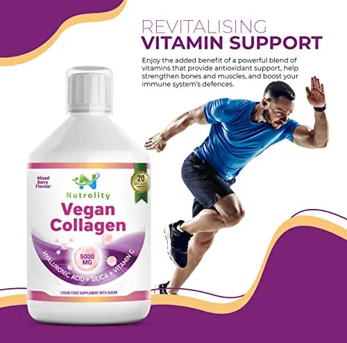 Nutrality Vegan Liquid Collagen | Premium-Grade 5000mg Hydrolyzed Collagen Peptides with Silica, Biotin - AB Mystery