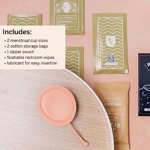 Pixie Cup 2 Menstrual Discs - Most Comfortable Reusable Period Discs - Removable Stem - AB Mystery