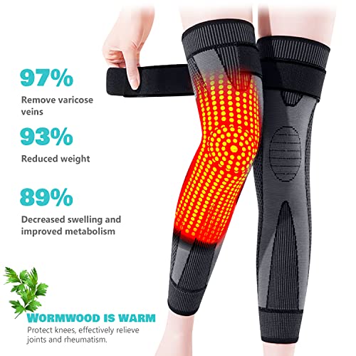 DAFUZ Tourmaline Acupressure self-Heating Shaping Knee Sleeve, Mugwort Acupressure - AB Mystery