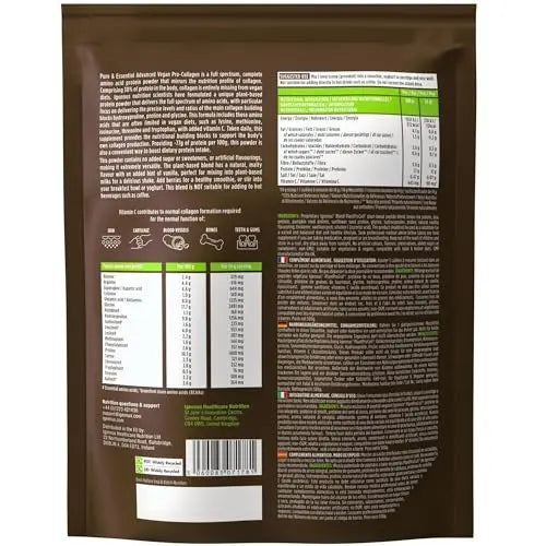 Vegan Collagen Powder, Natural Vanilla Flavour, Plant-Based Peptide Protein Supplement - AB Mystery