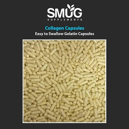 SMUG Supplements Collagen Capsules - 60 High Strength 400mg Pills - Promotes Healthy Skin SMUG Supplements