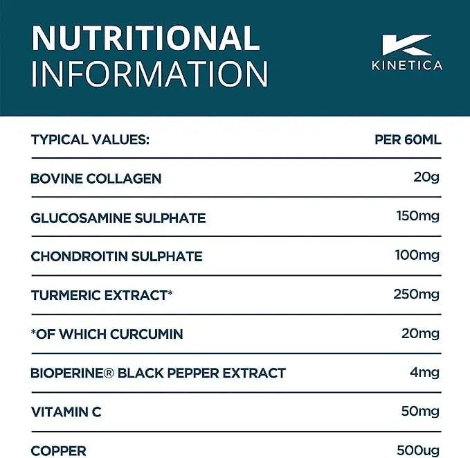 Kinetica Collagen with Turmeric (12-Pack) 20g Collagen & 50mg Vitamin C. Orange & Mango Flavour - AB Mystery