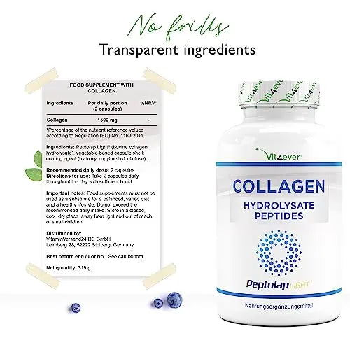 Collagen - 365 Capsules - 1500 mg per Daily Serving - Premium: 100% Bovine Collagen - AB Mystery