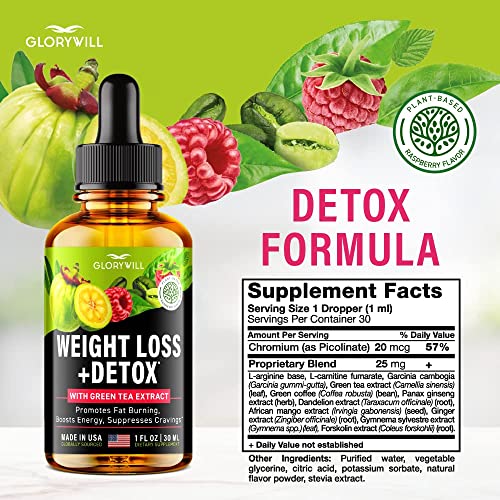 Weight Loss Drops Natural Detox Made in USA - Diet Drops for Fat Loss - Effective Appetite - AB Mystery