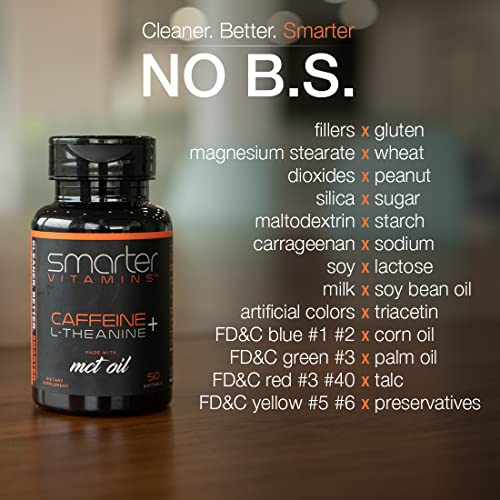 200mg Caffeine Pills - MCT Oil from 100% Coconuts + 100mg L-Theanine, Advanced Energy - AB Mystery