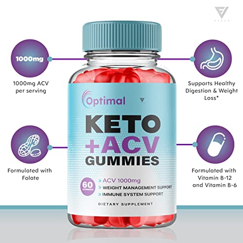(2 Pack) Optimal Keto ACV Gummies Advanced Weight Loss Plus, Optimal Keto+ACV Gummy