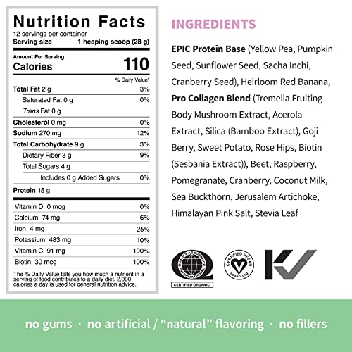 Sprout Living Epic Protein, Plant Based Protein & Superfoods Powder, Pro Collagen, - AB Mystery