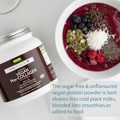 Vegan Collagen Powder, Plant-Based Peptide Protein Supplement with Glycine, 21 Amino Acids & Vitamin C, Complete Collagen - AB Mystery