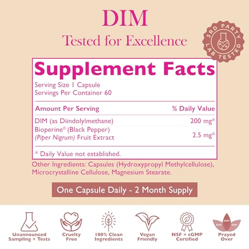 Amy Suzanne DIM Supplement - Menopause, PMS, and Hormonal Acne Support - Estrogen Metabolism - AB Mystery