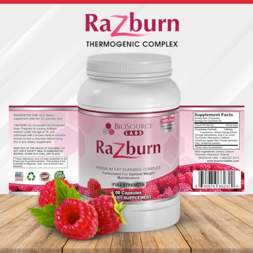 BioSource Labs Razburn – Premium Thermogenic Complex Pills with Natural Ingredients - AB Mystery