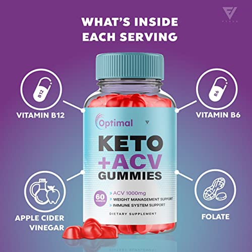 (2 Pack) Optimal Keto ACV Gummies Advanced Weight Loss Plus, Optimal Keto+ACV Gummy