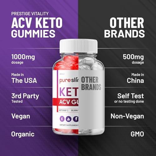 (2 Pack) Pure Slim Keto ACV Gummies - Advanced Formula PureSlim Keto Plus ACV Gummies