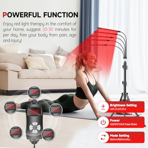 Red Light Therapy Lamp, 150 LEDs Infrared Light Therapy with Adjustable Stand - 660nm Redlight - AB Mystery