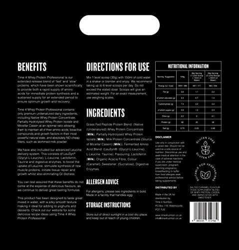Time 4 Whey Protein Professional Time Release Grass Fed Native Whey Protein Powder, Whey Concentrate Time 4 Nutrition
