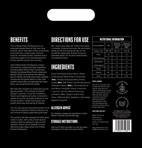 Time 4 Whey Protein Professional Time Release Grass Fed Native Whey Protein Powder, Whey Concentrate Time 4 Nutrition