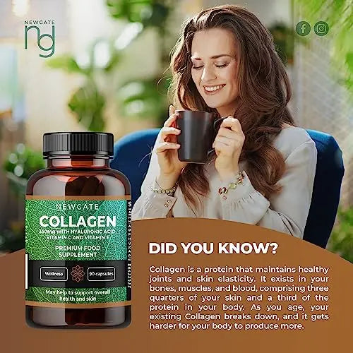 Newgate Labs Marine Collagen 350mg with Hyaluronic Acid, Vitamin C & Vitamin E - AB Mystery