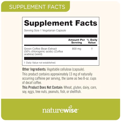 NatureWise Green Coffee Bean Extract - Pure Green Coffee Bean Capsules 800mg - AB Mystery