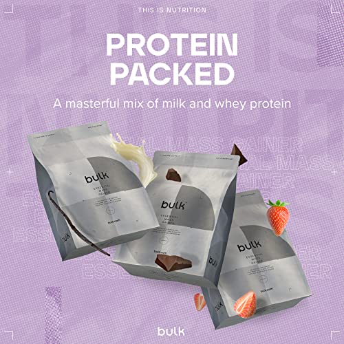 Bulk Essential Mass Gainer, Protein Shake for Weight Gain, Vanilla, 2.5 kg Bulk