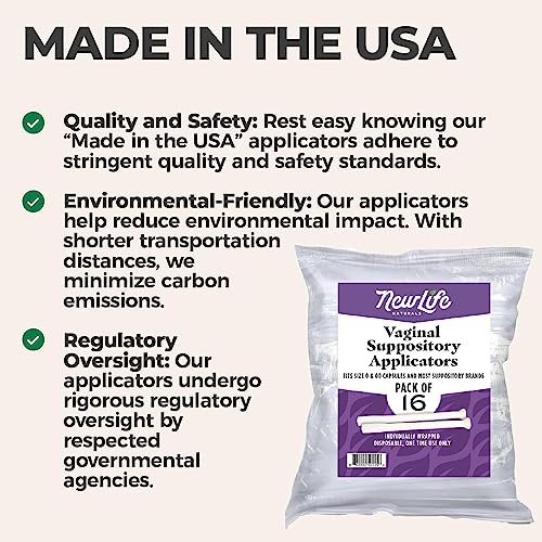 NewLife Naturals Disposable Plastic Vaginal Suppository Applicators - Fits Most Boric Acid Suppositories - AB Mystery