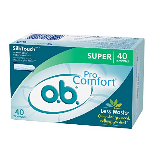 o.b. Pro-Comfort Non-Applicator Tampons, Super Absorbancy, 40 Count (Pack of 1) - AB Mystery