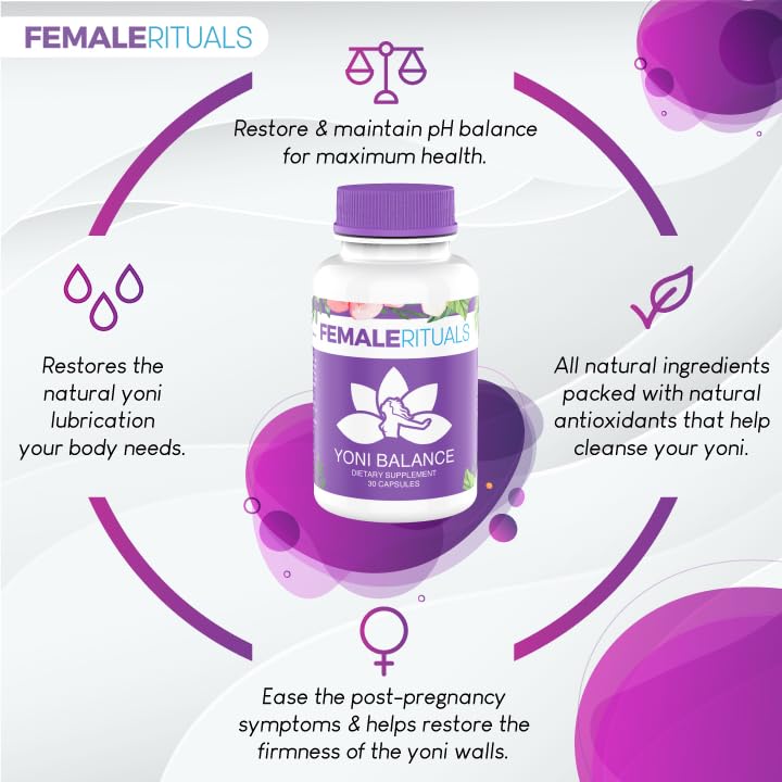 FEMALE RITUALS Yoni Balance Vaginal Tightening Pills 30 Pack - Vaginal Rejuvenation & Vagina Moisturizer - AB Mystery