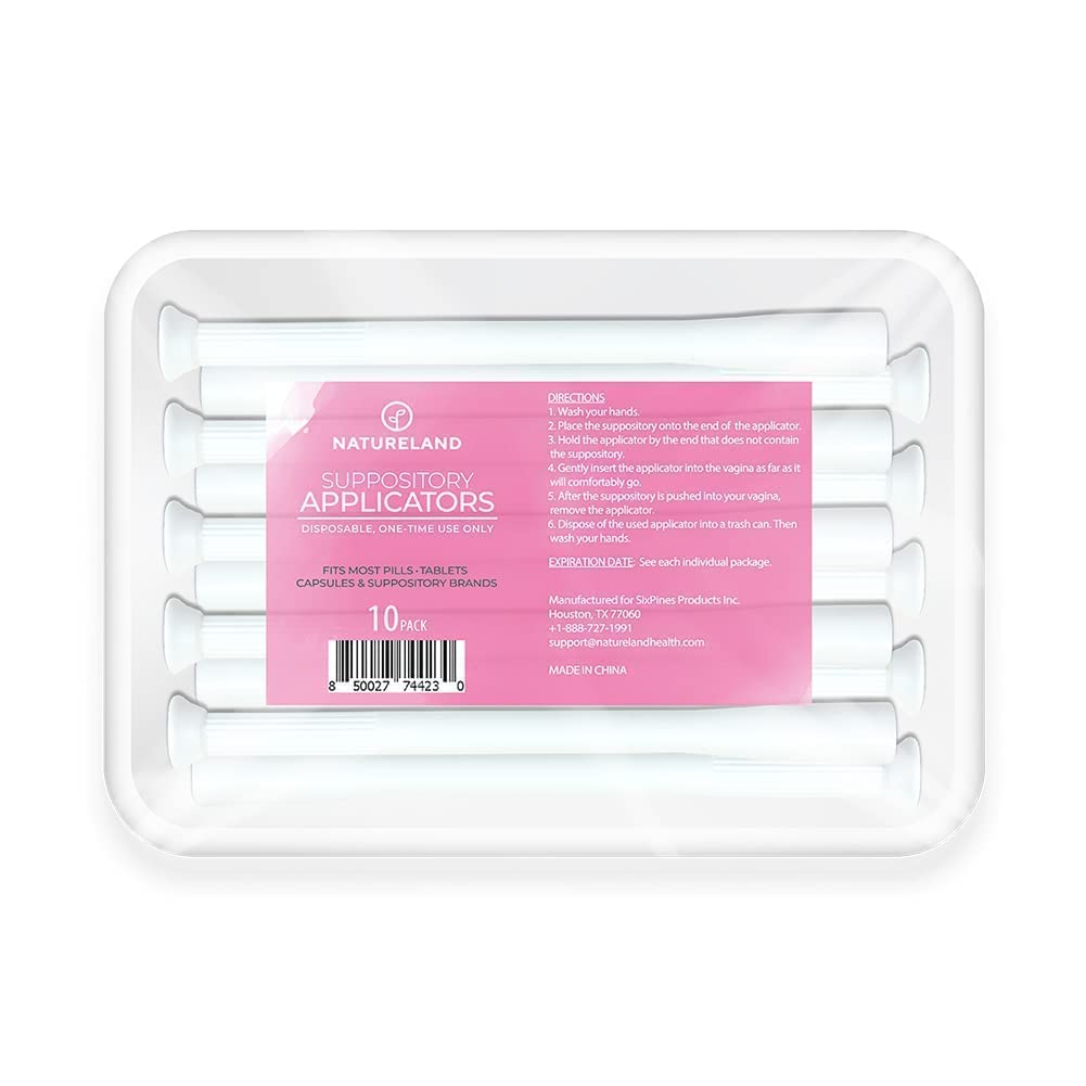 Natureland [40 Count Boric Acid Suppositories 600mg w/ [10 Pack] Vaginal Applicator - Feminine Care - AB Mystery