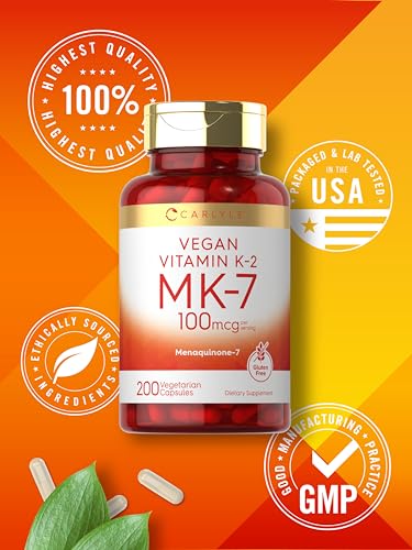 Carlyle Vitamin K2 MK7 100mcg | 200 Vegan Capsules | Menaquinone-7 Supplement - AB Mystery