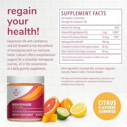 Lubracil - Menopause Gummies - Women's Natural Hormone-Free Daily Dietary Supplement - AB Mystery