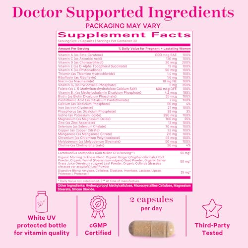 Pink Stork Premium Prenatal Vitamins for Women with Organic Whole-Food Ingredients Pink Stork