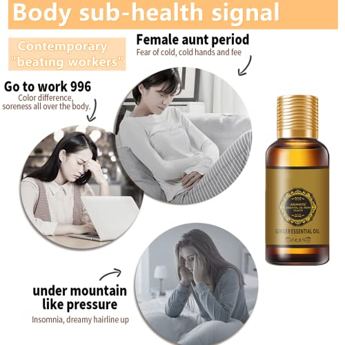 (2pc 60ml) Belly Drainage Ginger Oil, Slimming Tummy Ginger Oil, Ginger Oil Drainage Massage