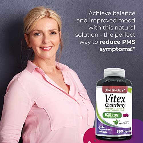 FITO MEDIC'S Lab - Vitex Supplement for Women - chasteberry- Menopause Support - 820 mg - AB Mystery