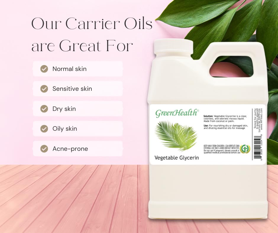 Vegetable Glycerine - 100% Pure, Cold Pressed - 32 fl oz - GreenHealth - AB Mystery