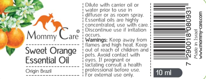mommy care Sweet Orange Essential Oil for Aromatherapy 0.338 fl oz Brazil Origin - AB Mystery